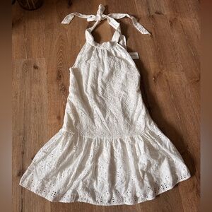 Christian Lacroix NWT White Eyelet Halter Sundress Size XS